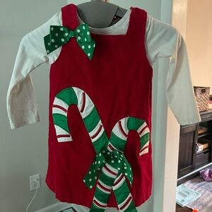 Bonnie Jean Red Dress with Festive Accents